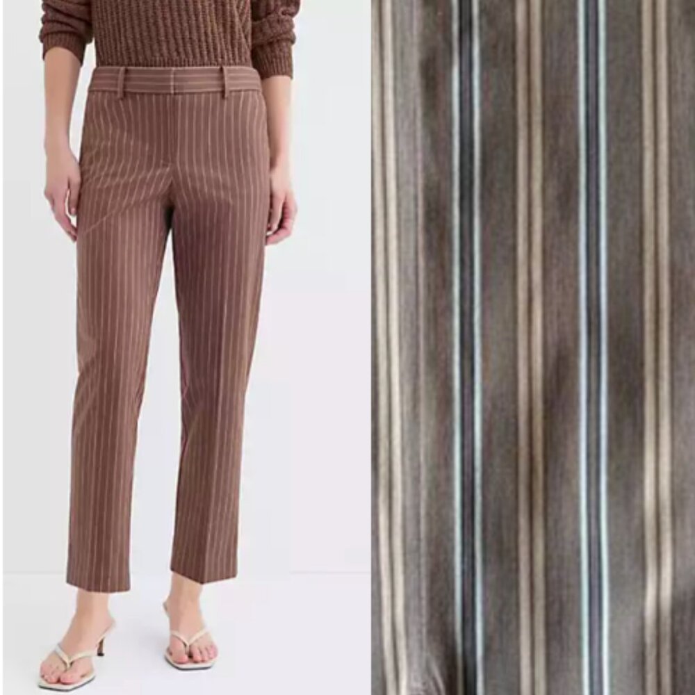 Karen Kane stripe cropped split hem pants size 8